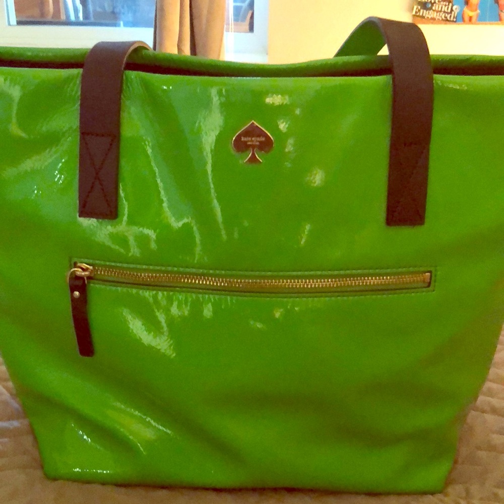 Kate Spade shiny green shoulder bag